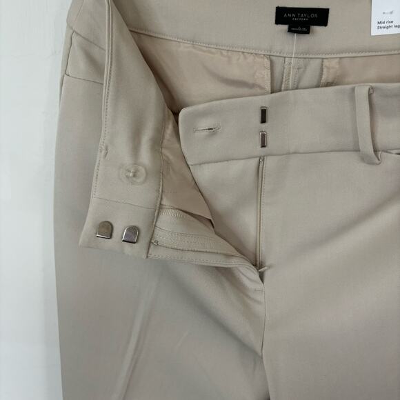 NWT Ann Taylor Factory Mid-Rise Straight Leg Pants - Khaki beige tan - Women's 8 - Picture 3 of 8
